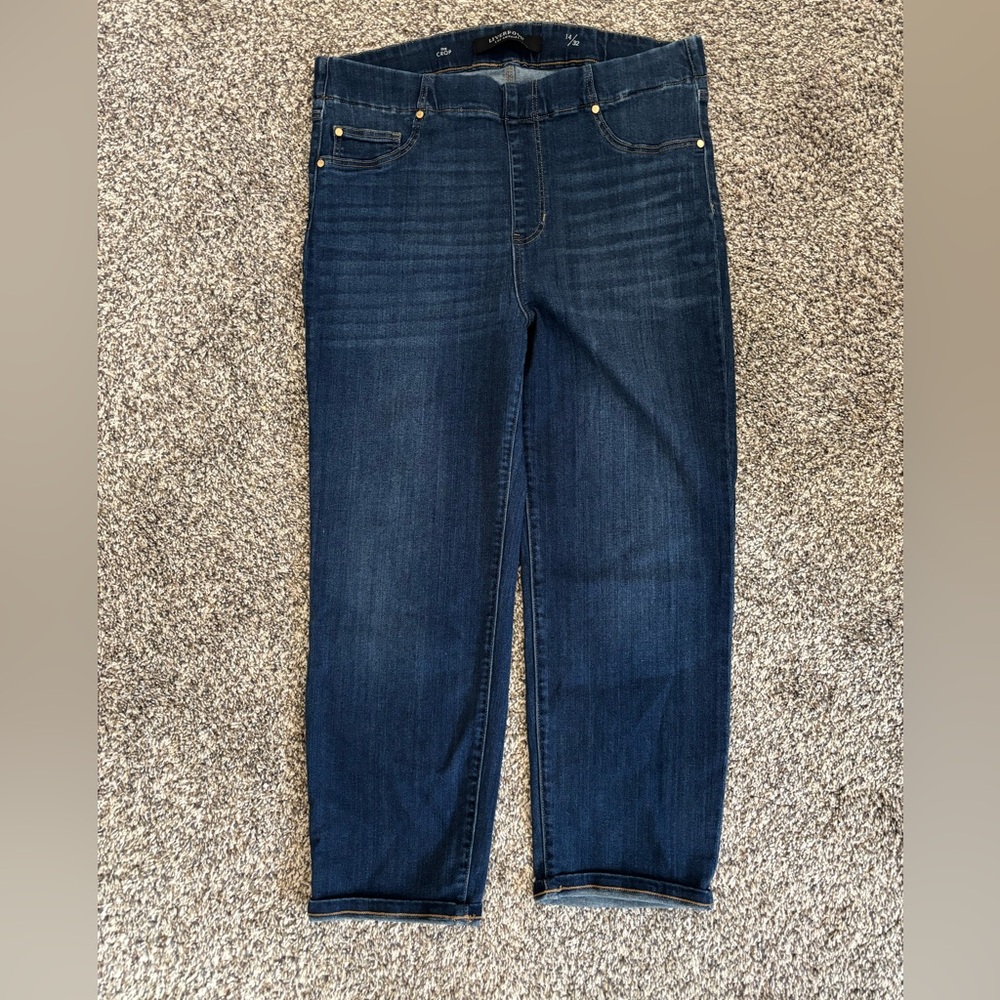Liverpool Jeans Company Dark Blue Cropped Ankle Jeans